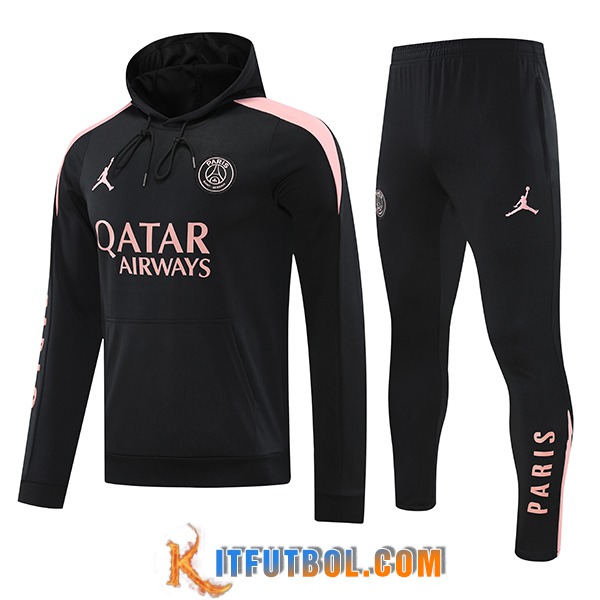 Chaqueta Con Capucha Chandal PSG Negro/Rosa 2024/2025