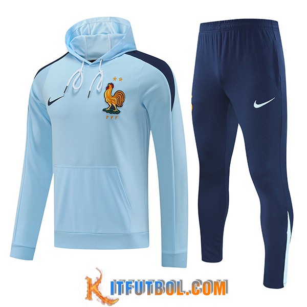 Chaqueta Con Capucha Chandal Francia Azul Claro 2024/2025