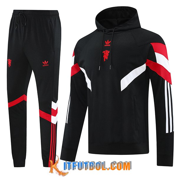 Chaqueta Con Capucha Chandal Manchester United Negro/Rojo/Blanco 2024/2025
