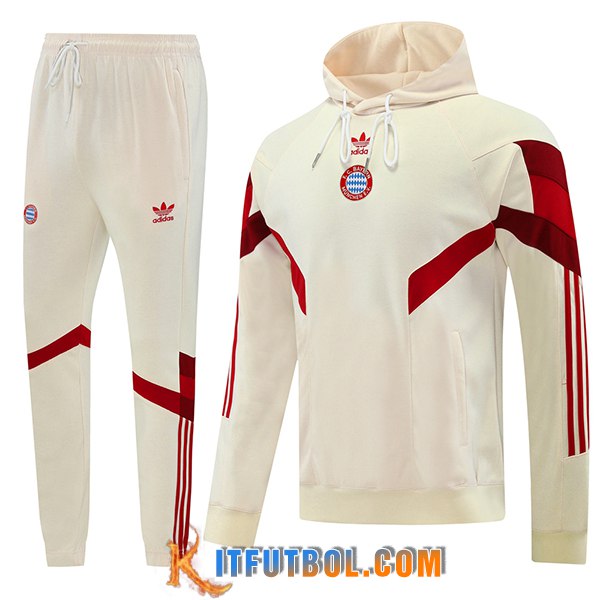 Chaqueta Con Capucha Chandal Bayern Munich Beige/Rojo 2024/2025