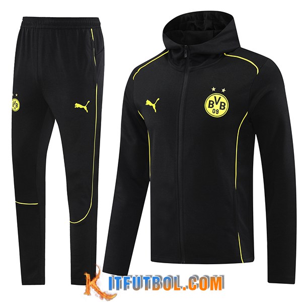 Chaqueta Con Capucha Chandal Dortmund Negro/Amarillo 2024/2025