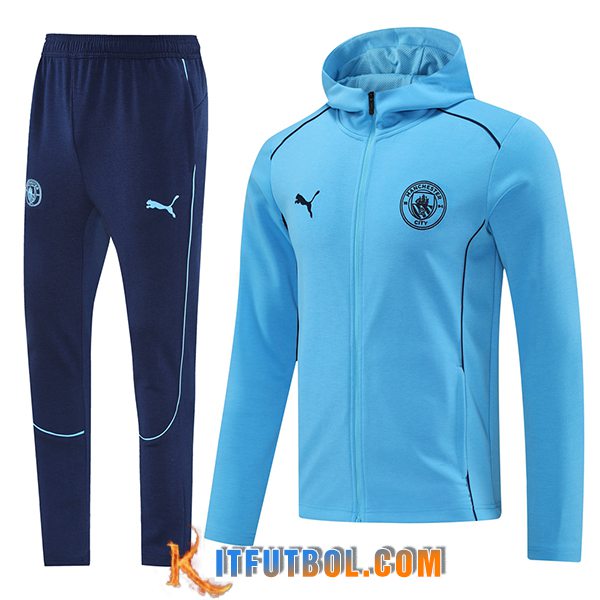 Chaqueta Con Capucha Chandal Manchester City Azul 2024/2025