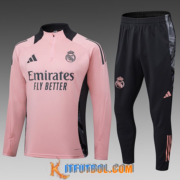 Chandal Equipos De Futbol Real Madrid Ninos Rosa/Negro 2024/2025 -02