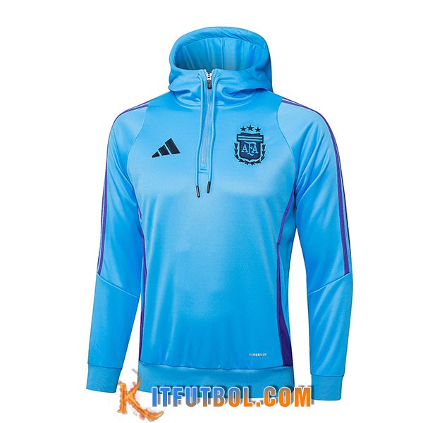 Sudadera De Entrenamiento Capucha Argentina Azul/Violeta 2024/2025