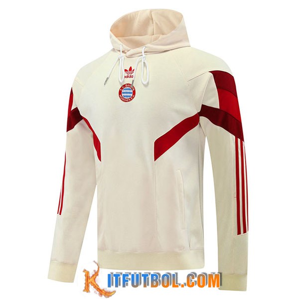 Sudadera De Entrenamiento Capucha Bayern Munich Beige/Rojo 2024/2025