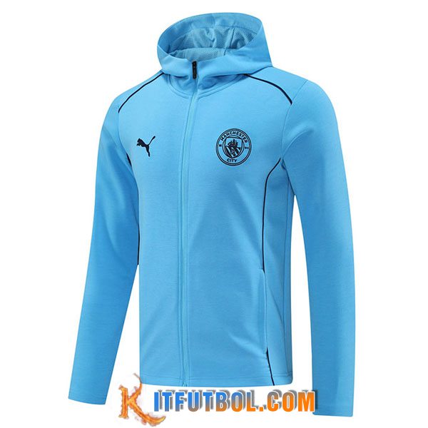 Sudadera De Entrenamiento Capucha Manchester City Azul 2024/2025