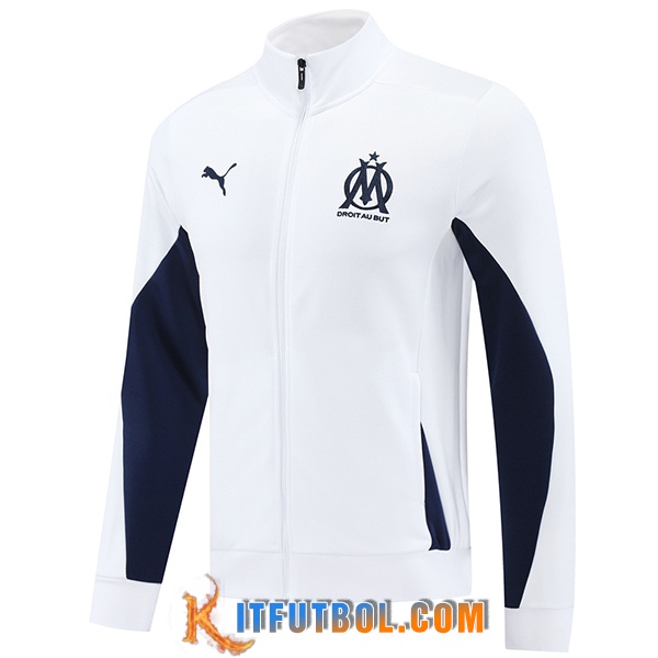 Chaquetas Futbol Marsella Blanco/Azul 2024/2025