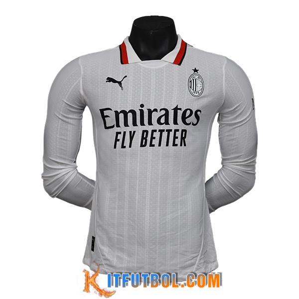 Camisetas De Futbol AC Milan Manga Largas Segunda 2024/2025