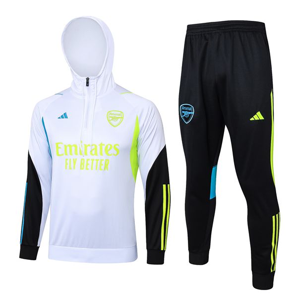 Chaqueta Con Capucha Chandal Arsenal Blanco/Negro/Azul/Verde 2023/2024