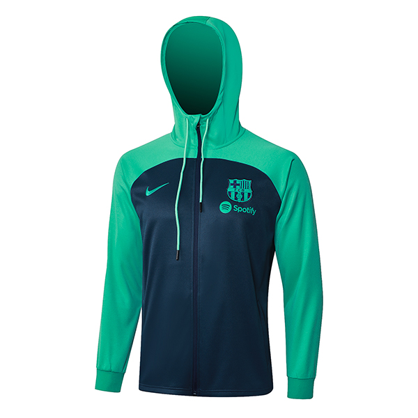 Chaqueta Con Capucha FC Barcelona Azul/Verde 2023/2024