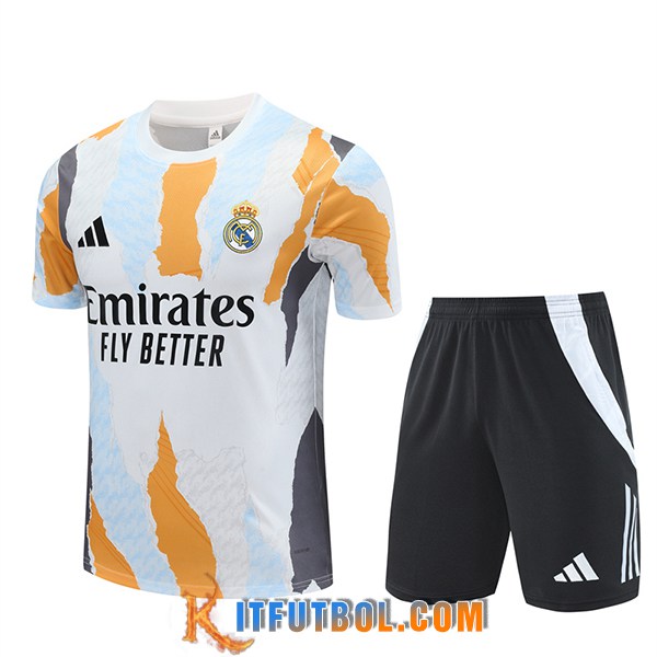 Camiseta Entrenamiento Real Madrid Blanco/Naranja/Gris/Azul 2025/2026