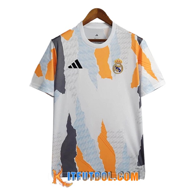Camiseta Entrenamiento Real Madrid Blanco/Naranja/Gris/Azul 2025/2026