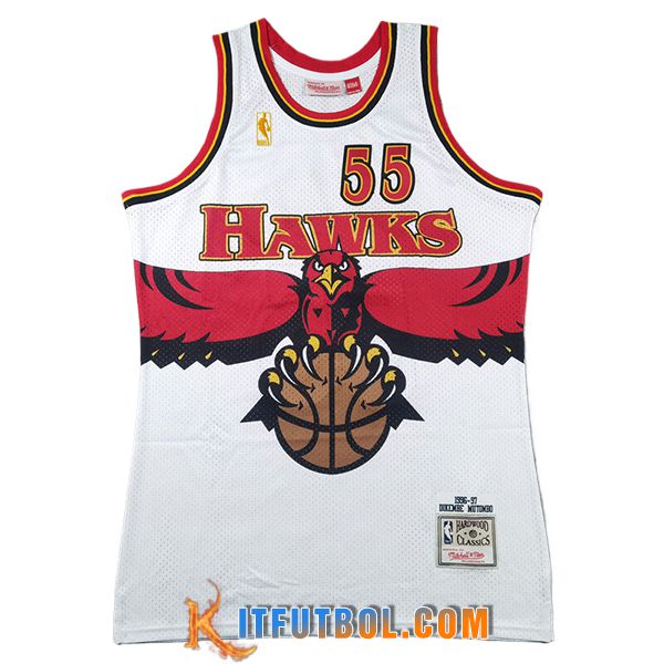 Camisetas Atlanta Hawks (MUTOMBO #55) 2025/26 Blanco/Rojo