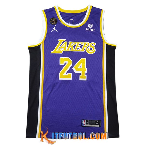Camisetas Los Angeles Lakers (BRYANT #2) 2025/26 Violeta/Amarillo/Negro