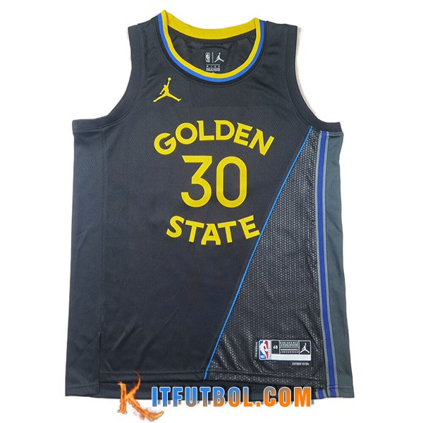 Camisetas Golden State Warriors (CURRY #30) 2025/26 Negro/Gris/Amarillo