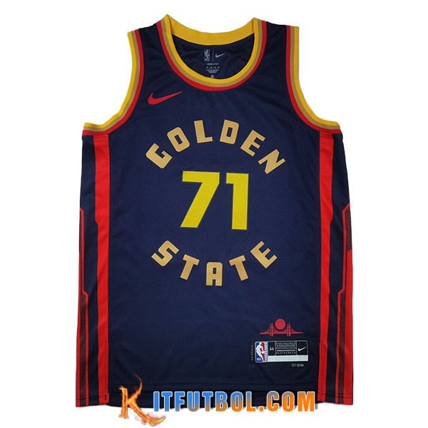 Camisetas Golden State Warriors (SCHRODER #71) 2025/26 Azul/Rojo/Amarillo