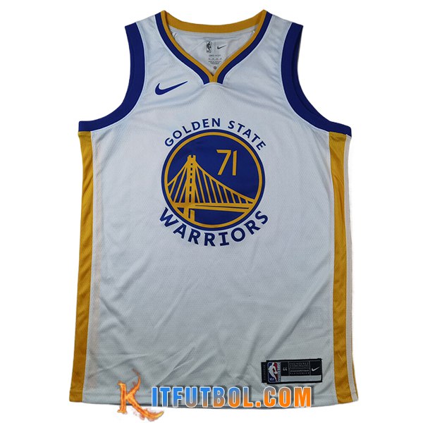 Camisetas Golden State Warriors (SCHRODER #71) 2025/26 Blanco/Azul/Amarillo