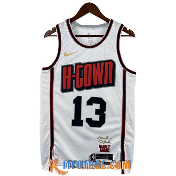 Camisetas Houston Rockets (HARDEN #13) 2025/26 Blanco/Rojo/Negro