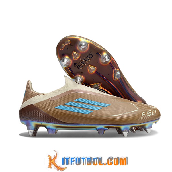 Adidas Botas De Fútbol F50 Elite Laceless SG Marrón/Azul