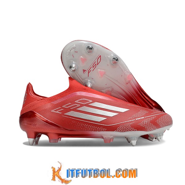 Adidas Botas De Fútbol F50 Elite Laceless SG Rojo/Gris