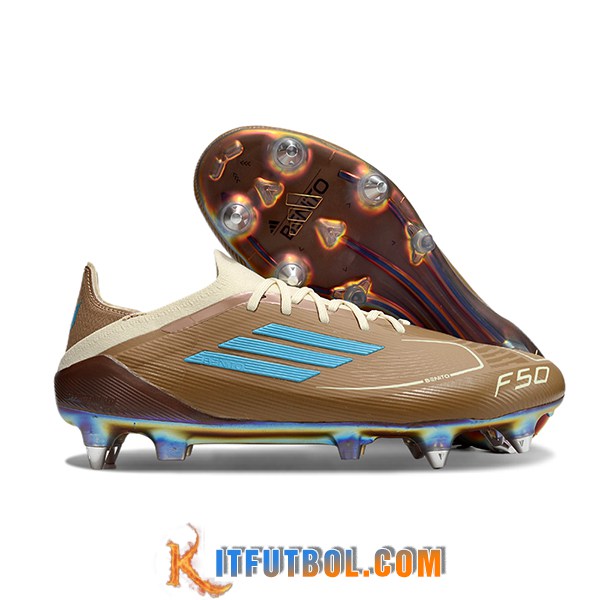 Adidas Botas De Fútbol F50 Elite SG Marrón/Azul -02