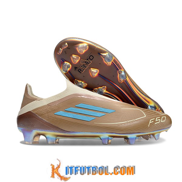 Adidas Botas De Fútbol F50 Elite Laceless FG Marrón/Azul