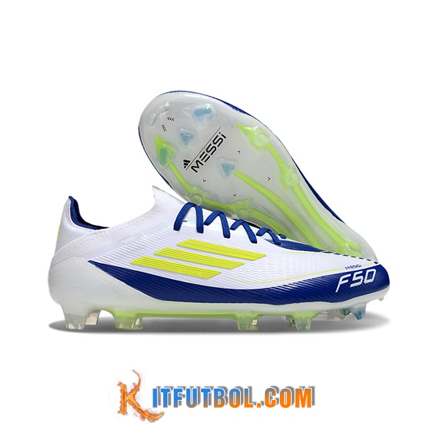 Adidas Botas De Fútbol F50 Elite FG Blanco/Amarillo/Azul