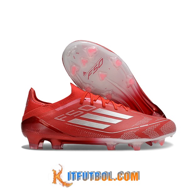 Adidas Botas De Fútbol F50 Elite FG Rojo/Gris -02
