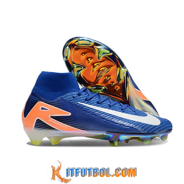 Nike Botas De Fútbol Air Zoom Mercurial Superfly IIX Elite FG Azul/Blanco/Naranja