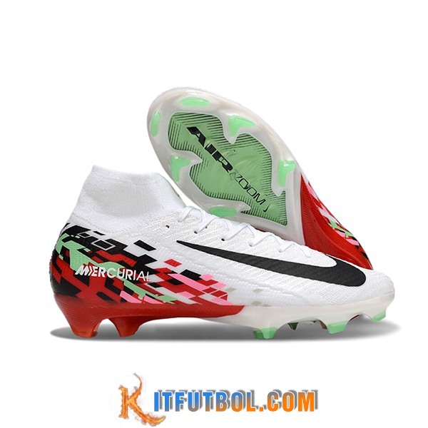 Nike Botas De Fútbol Air Zoom Mercurial Superfly IIX Elite FG Blanco/Negro/Rojo