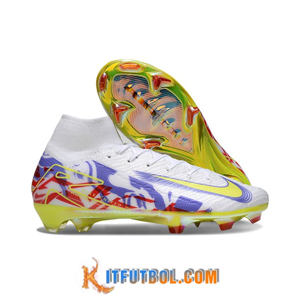 Nike Botas De Fútbol Air Zoom Mercurial Superfly IIX Elite FG Blanco/Violeta/Amarillo