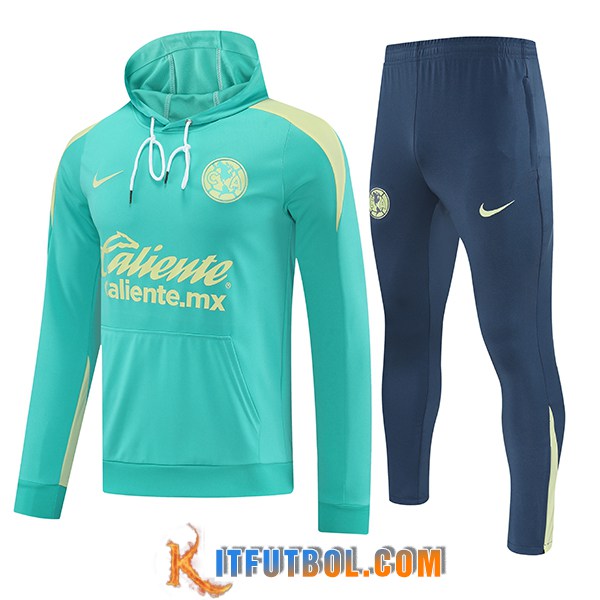 Chaqueta Con Capucha Chandal Club America Verde/Amarillo 2025/2026