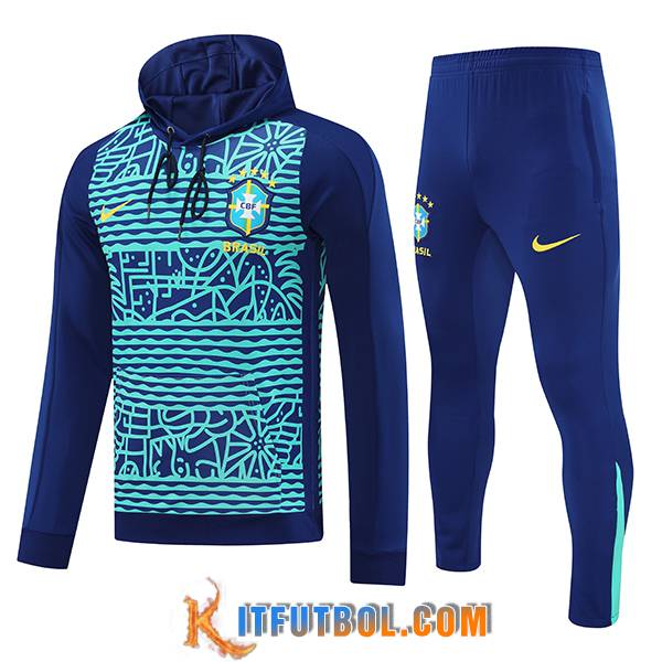 Chaqueta Con Capucha Chandal Brasil Azul/Verde 2025/2026