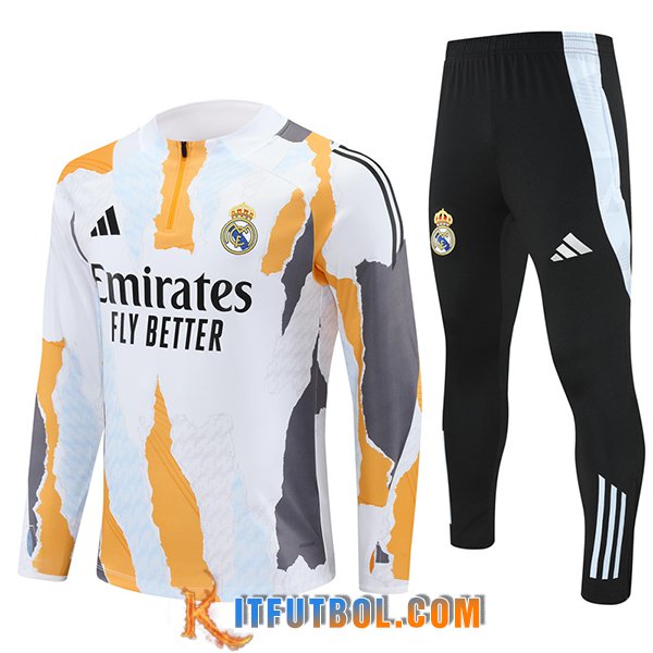 Chandal Equipos De Futbol Real Madrid Blanco/Amarillo/Gris 2025/2026