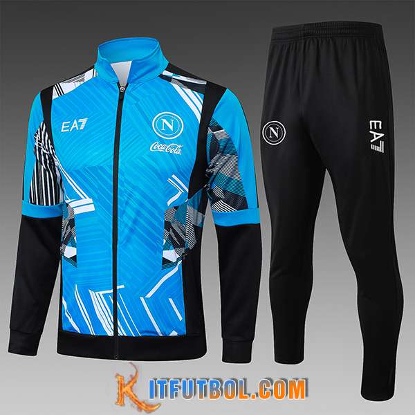 Chandal Equipos De Futbol Chaquetas SSC Napoli Ninos Azul/Negro 2025/2026