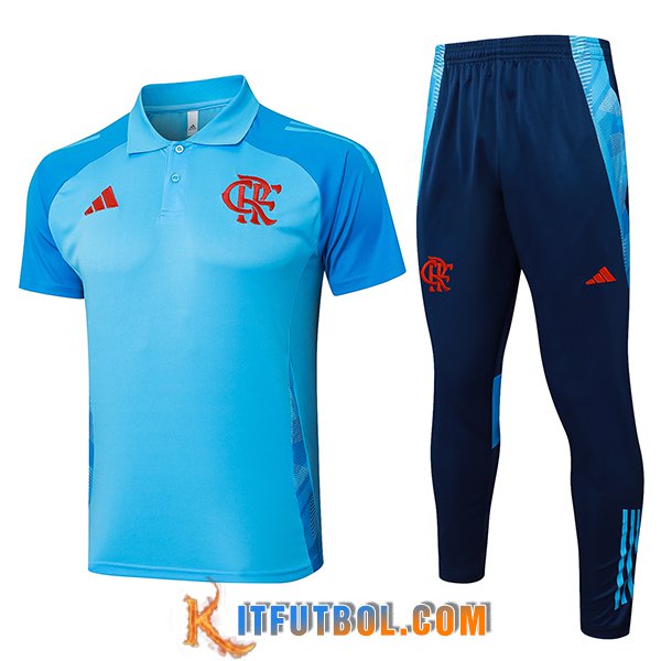 Camiseta Polo Flamengo Azul Claro 2025/2026