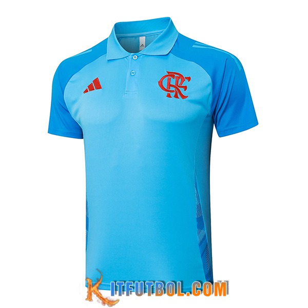 Camiseta Polo Flamengo Azul Claro 2025/2026