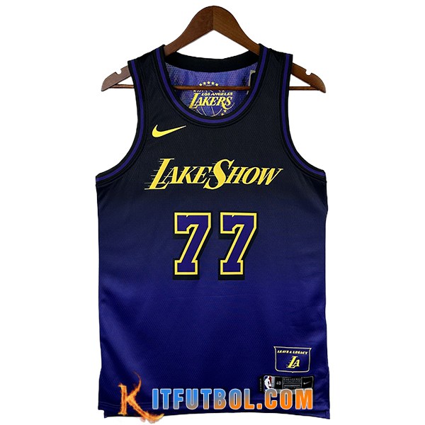 Camisetas Los Angeles Lakers (DONCIC #77) 2025/26 Negro/Violeta