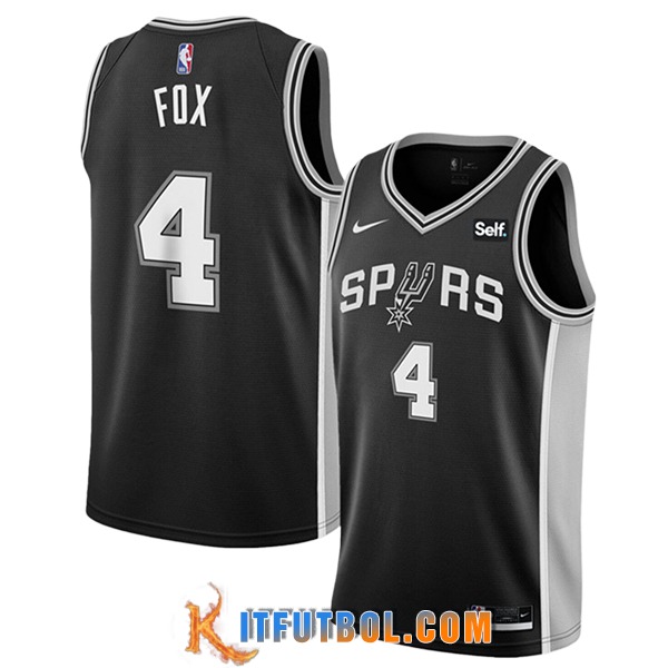 Camisetas San Antonio Spurs (FOX #4) 2025/26 Negro/Gris/Blanco