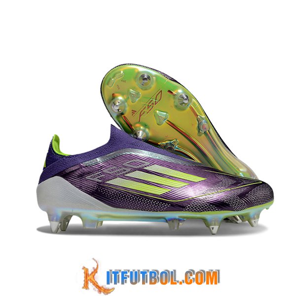 Adidas Botas De Fútbol F50 Elite Laceless SG Violeta/Verde