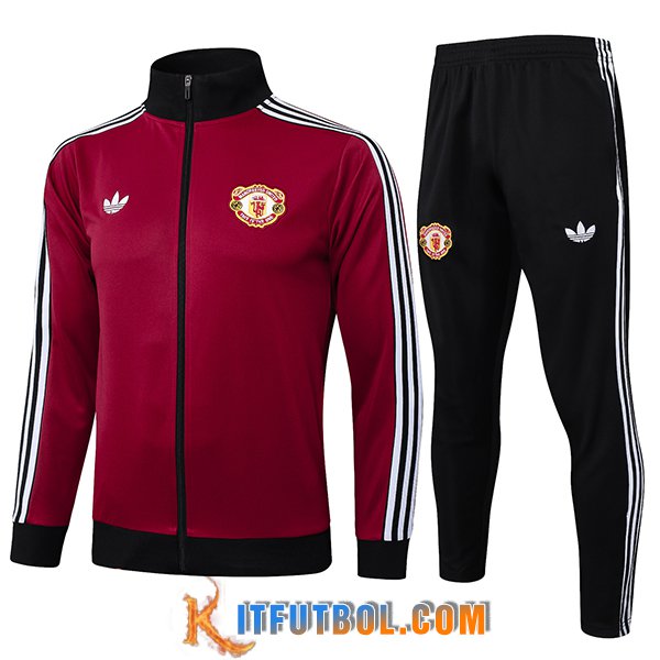 Chandal Equipos De Futbol Chaquetas Manchester United Rojo/Negro 2025/2026