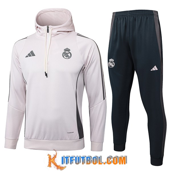 Chaqueta Con Capucha Chandal Real Madrid Rosa/Gris 2025/2026