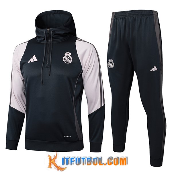 Chaqueta Con Capucha Chandal Real Madrid Gris Oscuro 2025/2026