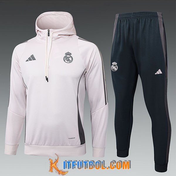 Chaqueta Con Capucha Chandal Real Madrid Ninos Rosa/Gris 2025/2026