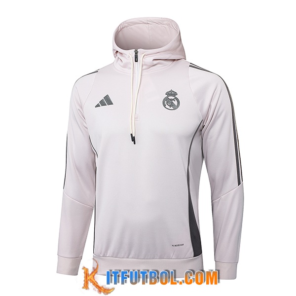 Sudadera De Entrenamiento Capucha Real Madrid Rosa/Gris 2025/2026