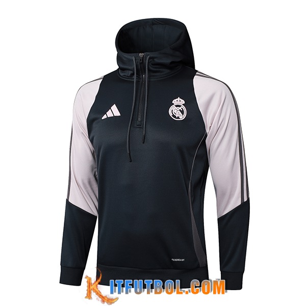 Sudadera De Entrenamiento Capucha Real Madrid Gris Oscuro 2025/2026