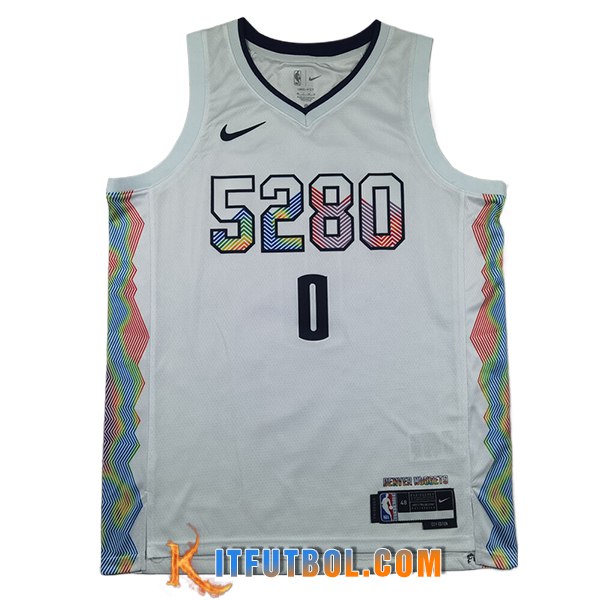 Camisetas NBA Denver Nuggets (BRAUN #0) 2025/26 Blanco/Negro