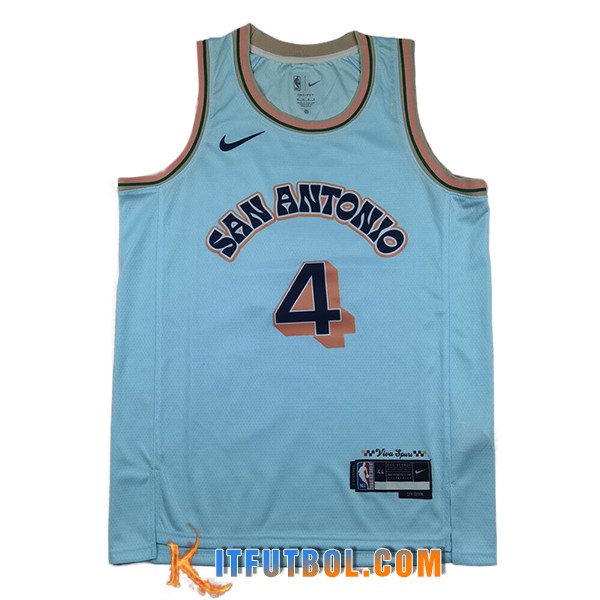 Camisetas NBA San Antonio Spurs (FOX #4) 2025/26 Azul/Naranja