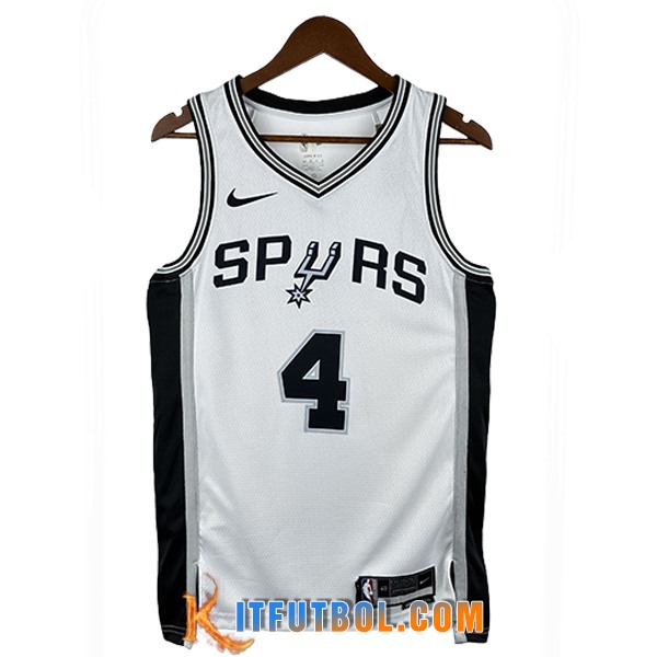 Camisetas NBA San Antonio Spurs (FOX #4) 2025/26 Blanco/Negro