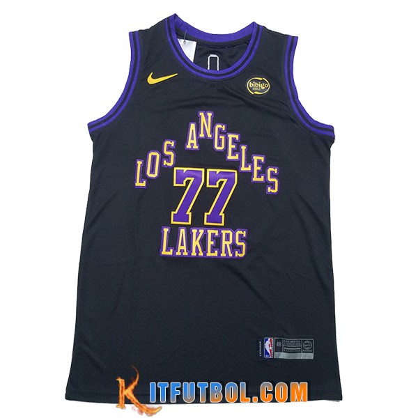 Camisetas NBA Los Angeles Lakers (DONCIC #77) 2025/26 Negro/Violeta/Amarillo